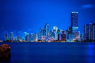 City Miami Night Skyline Wallpapers 2560×1600