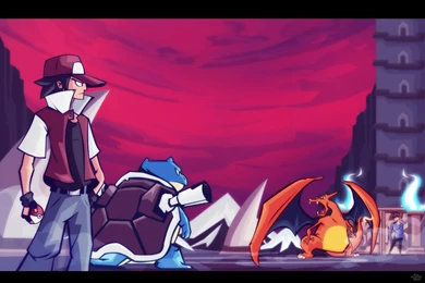 Pokemon Trainer Red Vs Blue Wallpapers