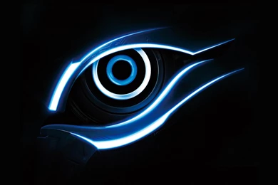 Blue Gigabyte Eye Logo 4K Wallpapers