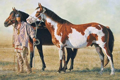 Wallpapers Ponies Horse Indian Native American Painting Plains ...