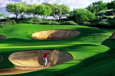 Other: Serene Scene Golf Course Sand Grass Nature Sports ...
