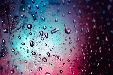 Water Drops On Glass