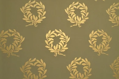 Phillimore Wreath Wallpapers In Sage & Gold From Burrows Studio Www ...