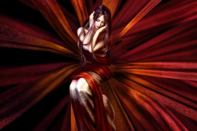 Girl In Red Ribbons Wallpapers From Fantasy Wallpapers