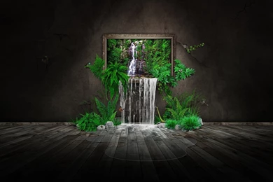 Wallpapers Waterfall Painted Hd Widescreen Mind Freak 1920x1200 ...