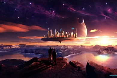 Water Stars Planets Digital Art Science Fiction Wallpapers ...