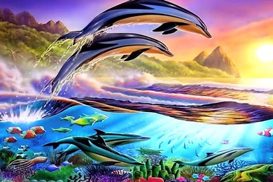 Dolphins Wallpapers Page 20: Dolphins Animal Sea Blue ...