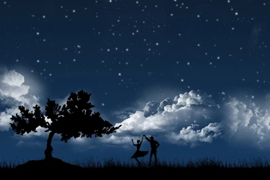 Wallpapers Of A Pair Of Lovers Dancing In Moonlight