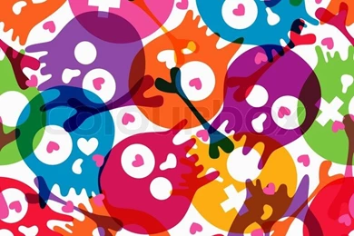 Wallpapers With Funky Skulls And Bones. Seamless Halloween ...