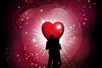 Lovers Silhouette On A Dark Backgrounds Vector