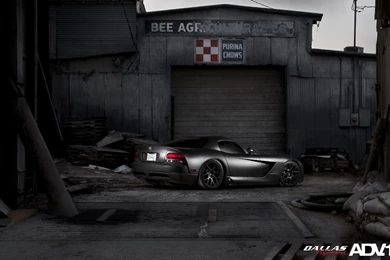 Dodge Viper Matte, Black, Back, Car, Night, Warehouse, HD ...