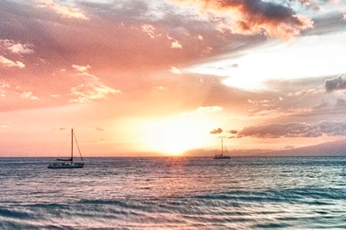 Sandy Beach And Ocean Waves