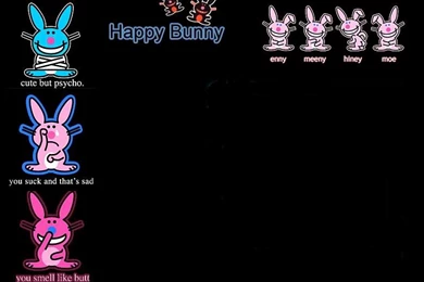 1280x800 Happy Bunny And Flowers Desktop PC And Mac Wallpapers