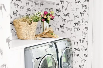 Wallpapered Laundry Rooms