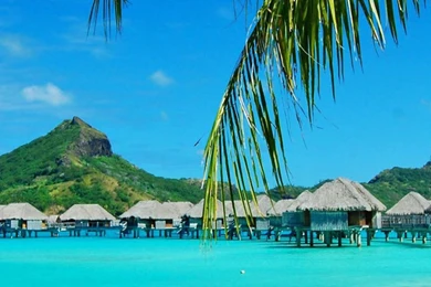 Bora Bora Resort Bungalows iPhone 6 Plus HD Wallpapers / IPod ...
