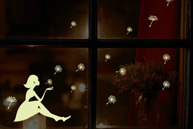 Aliexpress.com : Buy DIY Sticker Girl Dandelion Glow In The Dark ...