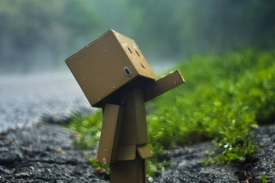 Download Wallpapers 2560x1024 Danboard, Cardboard Robot, Cloudy ...
