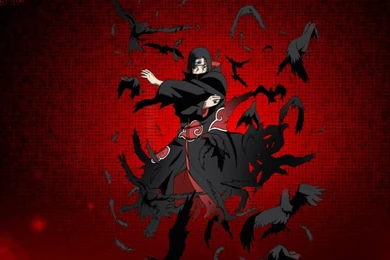 Silhouette Naruto Shippuden Akatsuki Uchiha Itachi Sharingan Crows ...