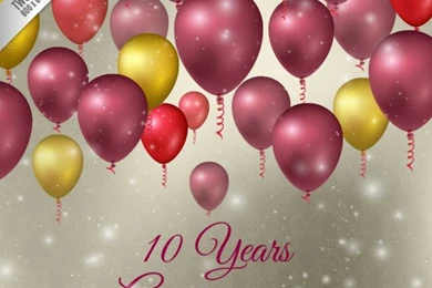 Realistic Balloons Anniversary Backgrounds Vector