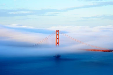 Golden Gate Bridge Covered In Fog Wallpapers HD