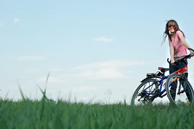 Girl With Cycle Wallpapers