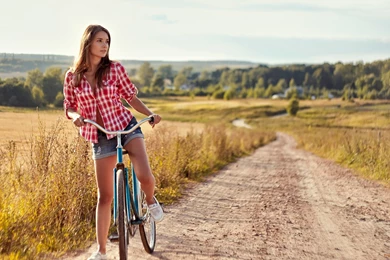 Girl On Cycle Wallpapers