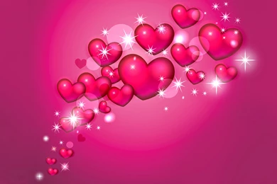 Pink Hearts And Stars Wallpapers