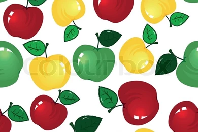 Vector Fruit Icon. Apple Seamless Background. Fabric Pattern. Tile ...