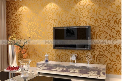 Silver Gold Fashion Brief Pvc Wallpapers Tv Sofa Living Room ...