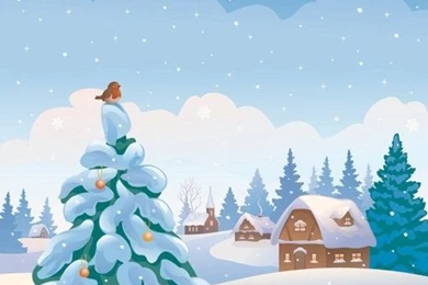 Cartoon Winter Nature Backgrounds Vector 05