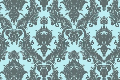 Sebastian Aqua Damask Wallpapers