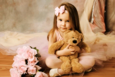 Little Girl With Teddy Bear Wallpaper,Little HD Wallpaper,Girl HD ...