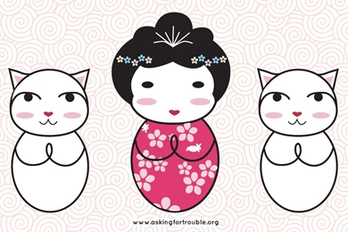 Desktop Wallpapers   Kokeshi And Lucky Cat By Askingfortrouble On ...