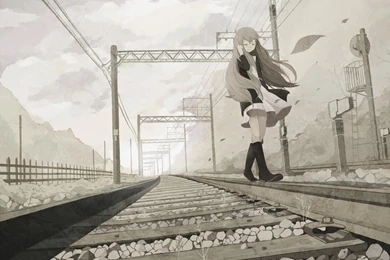 Anime Girl Black And White Wallpapers