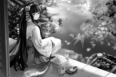 Anime Black And White Geisha Anime Wallpaper. Black And White ...