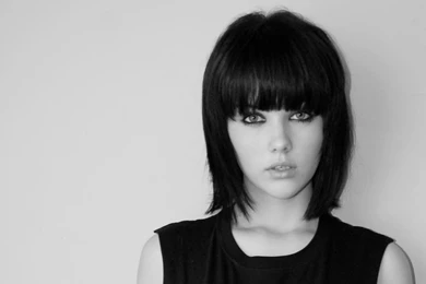 People Monochrome Mellisa Clarke Bangs Bob Cut Wallpapers