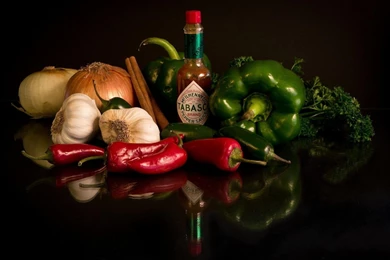 Vegetables Sauce Garlic Onions Tabasco Wallpapers