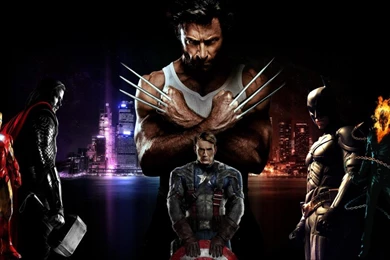 Marvel Heroes Feat Batman High Resolution Wallpapers For Desktop ...