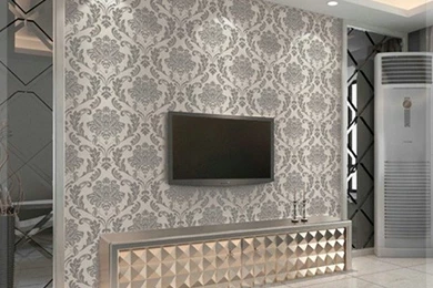 Texture Flocking Damask Wallpapers Roll Modern Fasgion Glitter ...