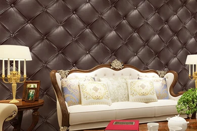 Gold Luxury Wallpapers Fashion 3D Faux Leather Soft Wrap Wallpapers ...
