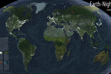 Map Of The Earth's Surface At Night Wallpapers And Images ...