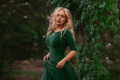 Download Wallpapers Elena, Dress, Herbs, Breast, Natural Light ...