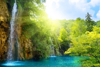 Wallpapers Bmw Znature Waterfalls Sunny Waterfall Nature Free High ...