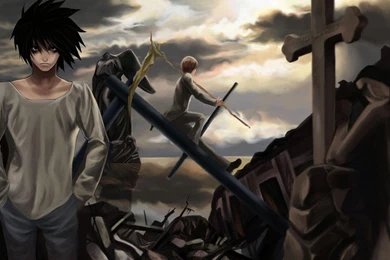 1366x768 Death Note, Light, Destruction, Yagami, The Death Note, L ...