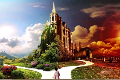 Fantasy Heaven Or Hell   1920x1200 Wallpapers HD