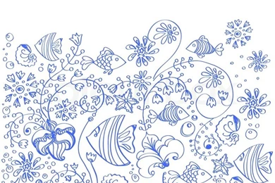 Sea Backgrounds With Fish And Flowers