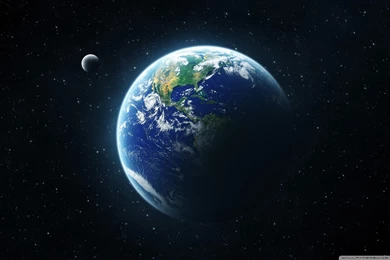 Earth And Moon From Space HD Desktop Wallpapers : High Definition ...