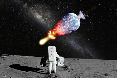 Astronaut NASA Moon Landing Moon Explosion Galaxy Milky Way Stars ...
