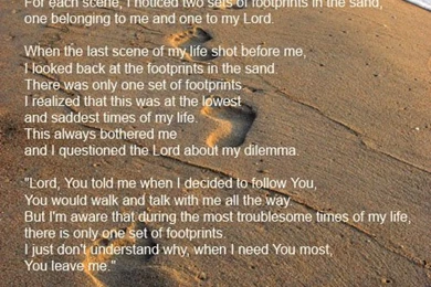 Two Sets Of Footprints Poem