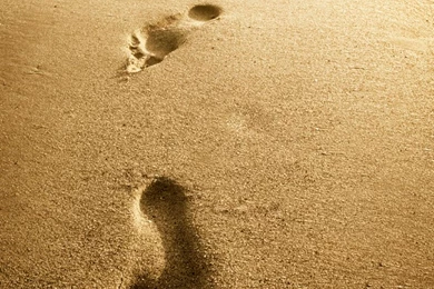 Yellow Color Wallpapers: Footprints In The Sand Poem